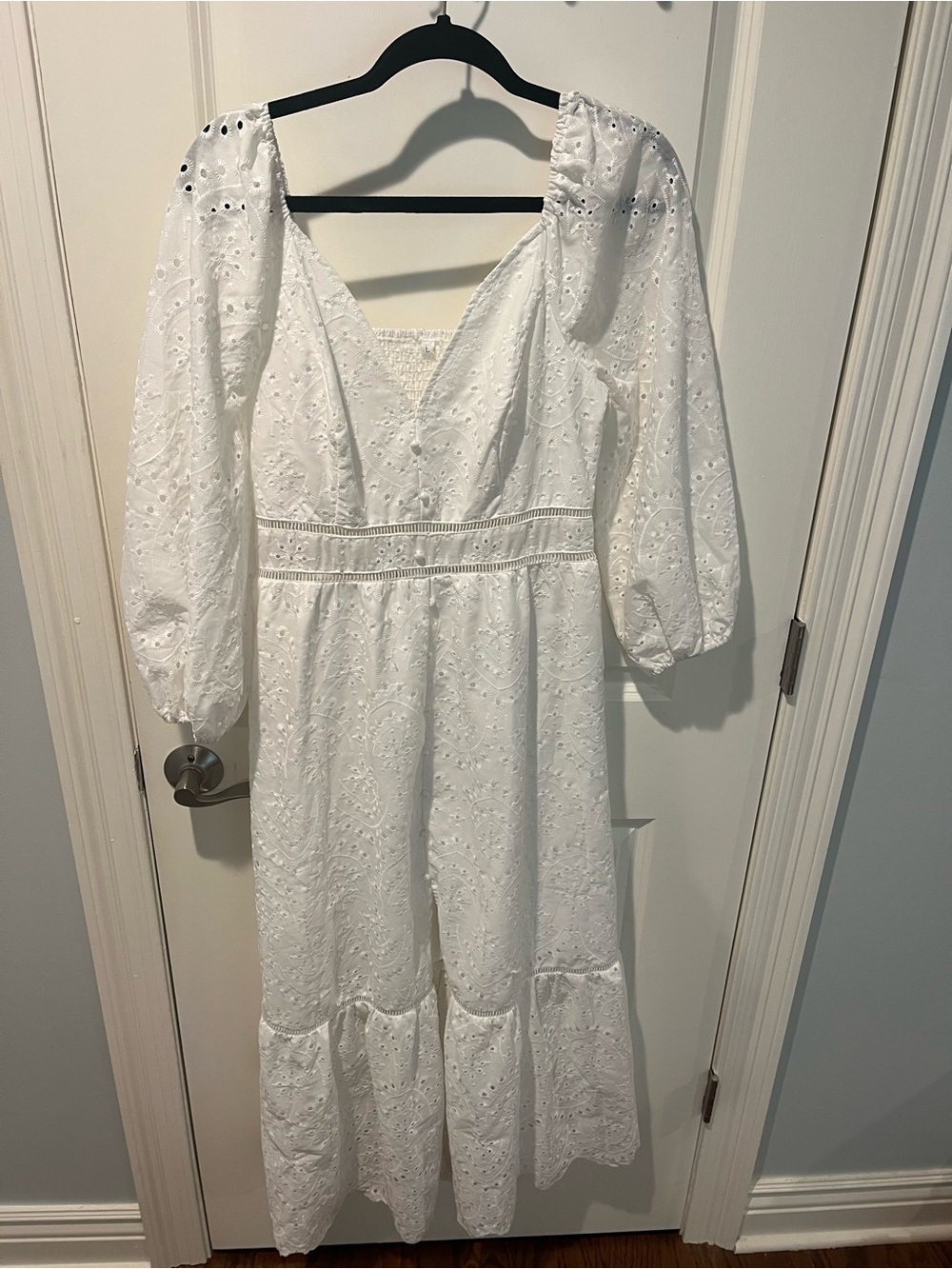 Simplee Apparel White Eyelet Maxi Dress